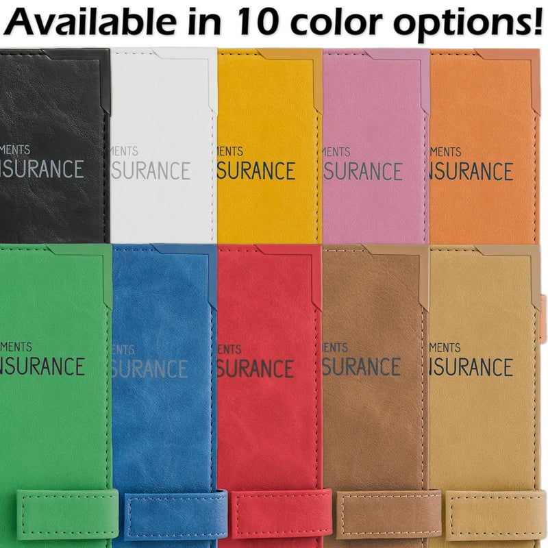 PlusXpres Auto Insurance and Registration Card Holder - Vehicle Glove Box Document Organizer - Car Essential Paperwork Holder for DMV  AAA  Contact Information Cards - Premium PU Leather Wallet Case - White - Image 3